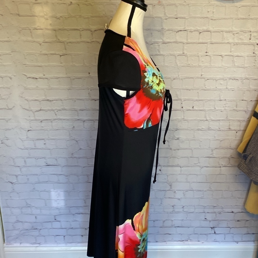 Artex Fashions Vintage Colourful Floral Fitted Maxi Dress Size M - Picture 10 of 15